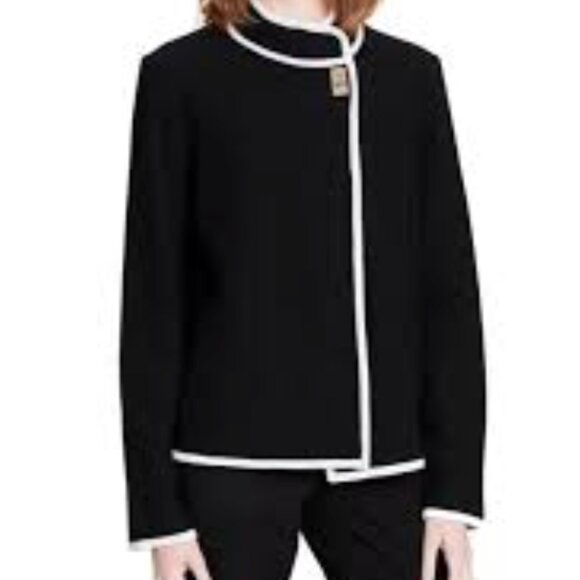 NWT Calvin Klein Single Clasp Open Front Cardigan Sweater Poncho Wool Blend - Picture 7 of 7